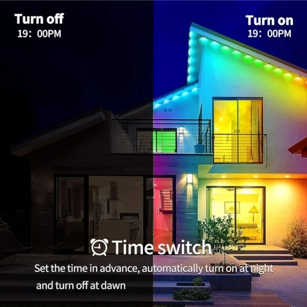 New Outdoors 400ft LED Red, Green and Blue Colorful Eaves Lights